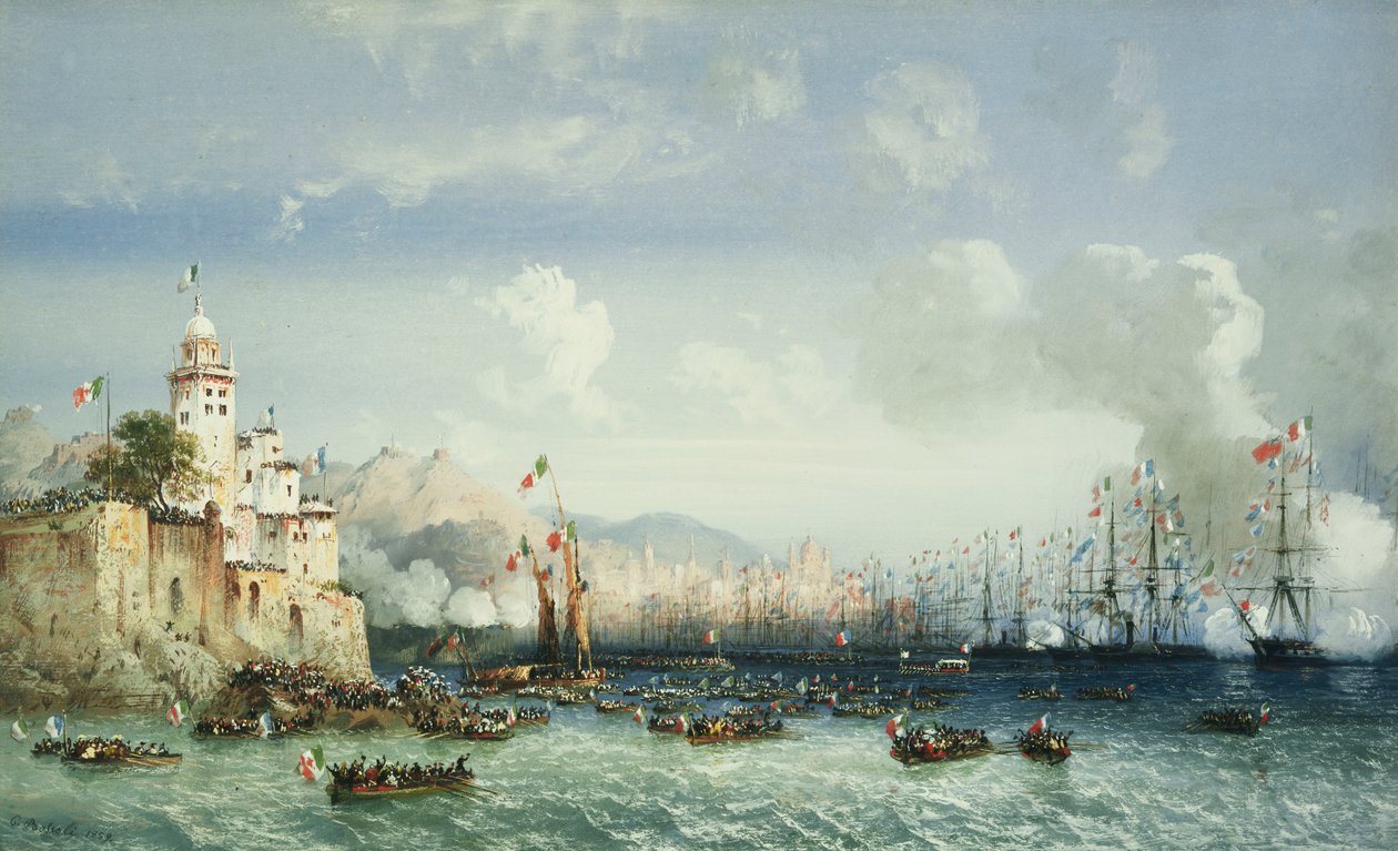 الحرب في إيطاليا: جنوة ، وصول الإمبراطور نابليون الثالث ، 1859 بواسطة كارلو بوسولي