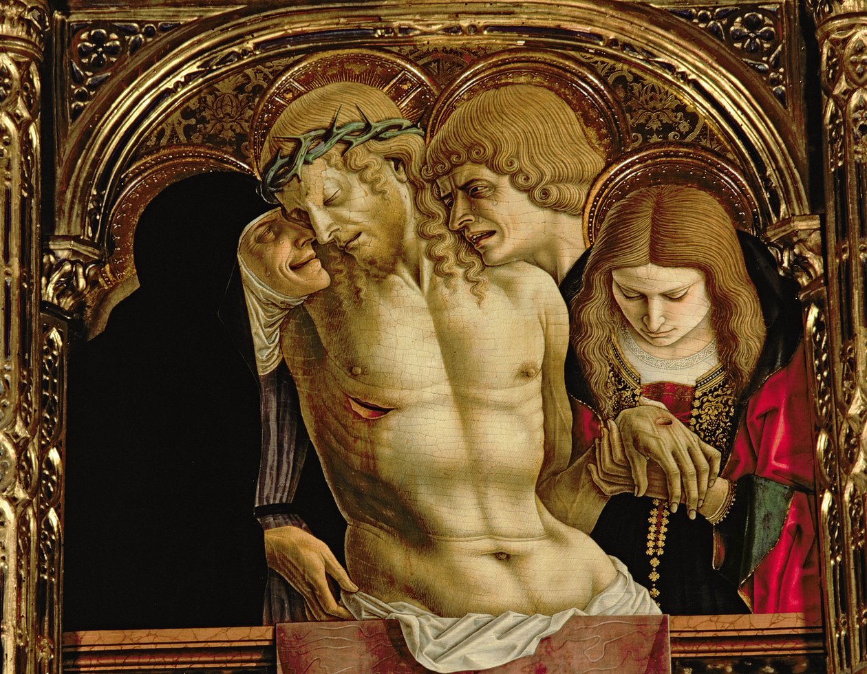 رثاء المسيح الميت ، التفاصيل من SantEmidio polyptych ، 1473 درجة حرارة على لوحة التفاصيل 76636 بواسطة كارلو كريفيلي