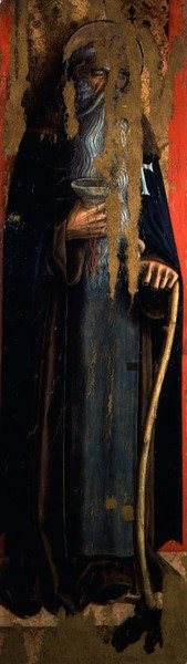 القديس أنتوني أبوت ، اللوحة اليسرى للثلاثية الثانية من Valle Castellamo (تمبرا على اللوحة) بواسطة كارلو كريفيلي