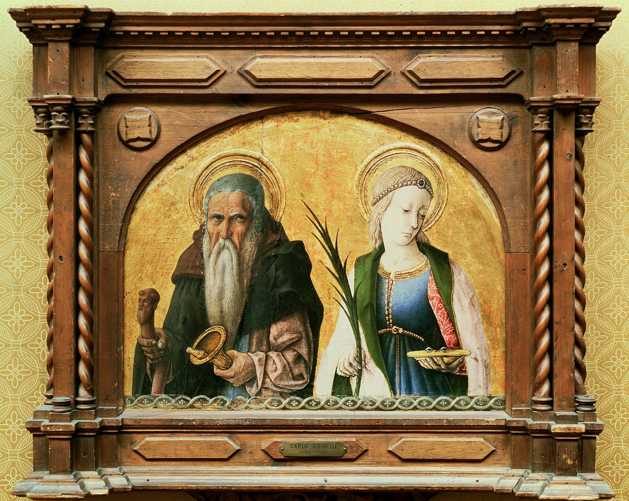 سانت أنتوني الناسك وسانت لوسي ، c.1470 (تمبرا على متن) بواسطة كارلو كريفيلي
