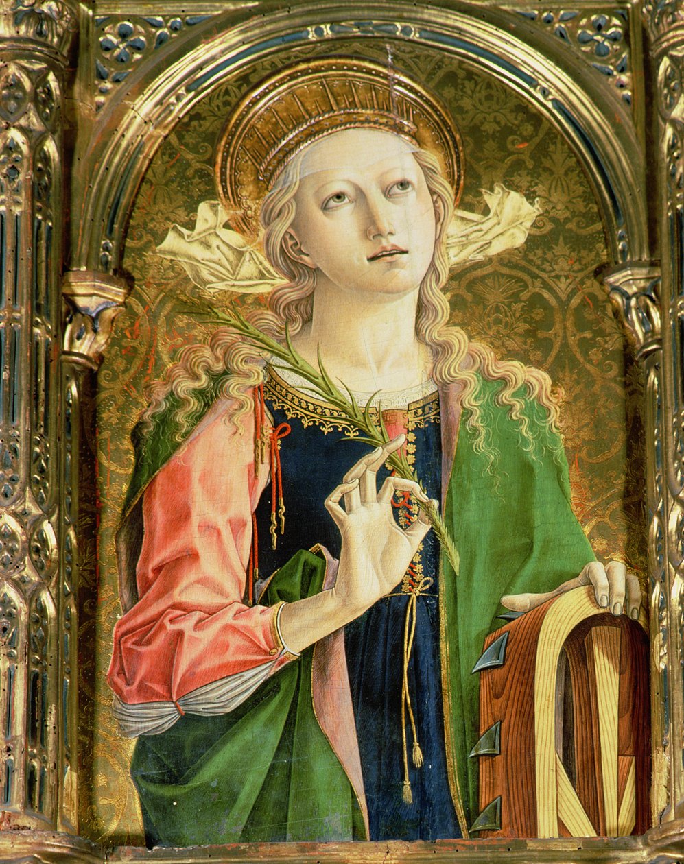 القديسة كاترين بالإسكندرية ، تفاصيل SantEmidio polyptych ، 1473 درجة حرارة على لوحة التفاصيل 76636 بواسطة كارلو كريفيلي