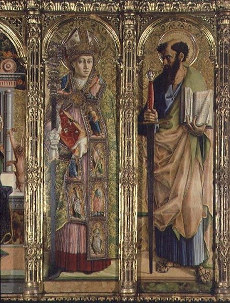 سانت Emidius وسانت بول ، التفاصيل من Sant'Emidio polyptych بواسطة كارلو كريفيلي