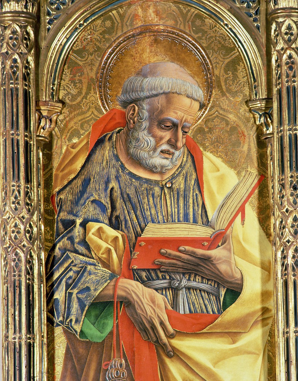 القديس بطرس ، التفاصيل من SantEmidio polyptych ، 1473 تمبرا على تفاصيل اللوحة 76636 بواسطة كارلو كريفيلي