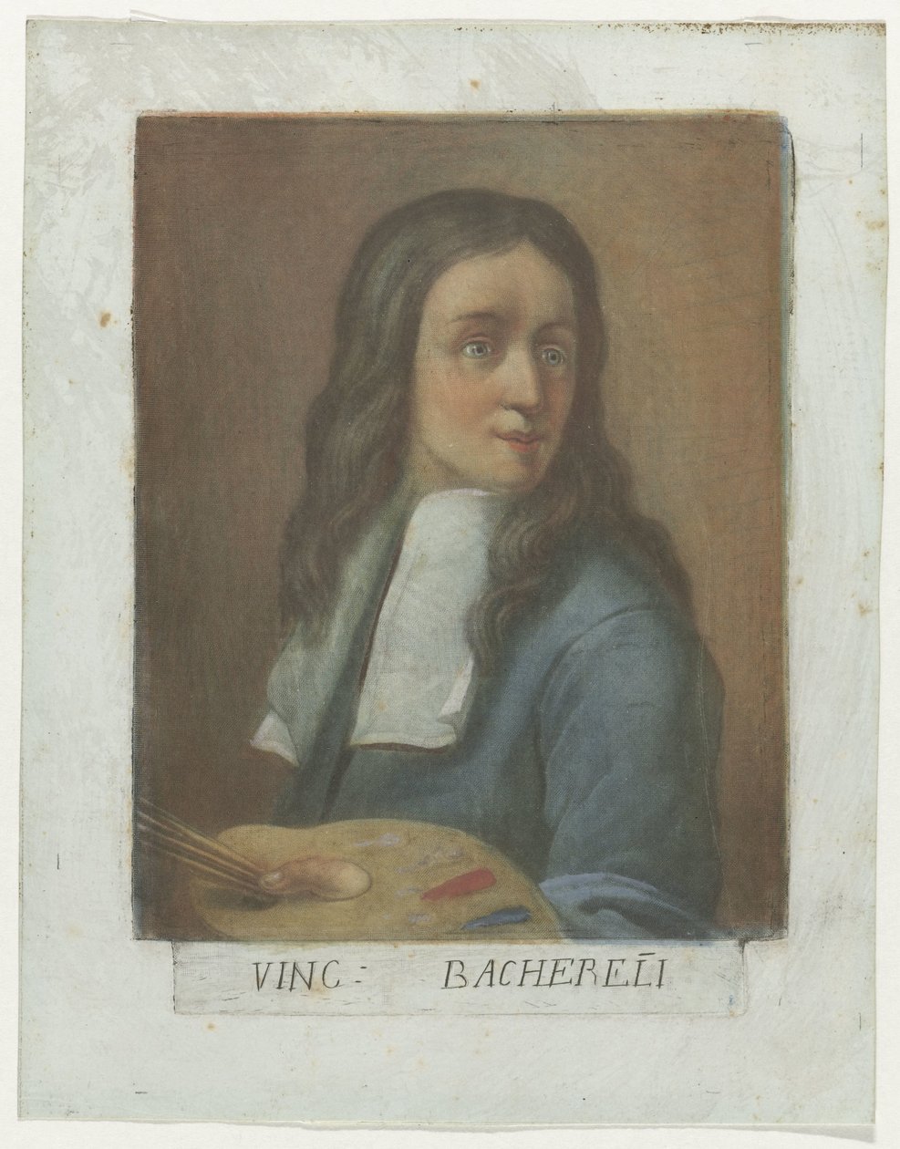 Portret van Schilder Vincenzo Bachereli Kunstenaars Zelfportret Eten في معرض أوفيزي في فلورنسا (عنوان السلسلة) الصور الذاتية للمعرض الملكي في فلورنسا (عنوان السلسلة) بواسطة كارلو لاسينيو