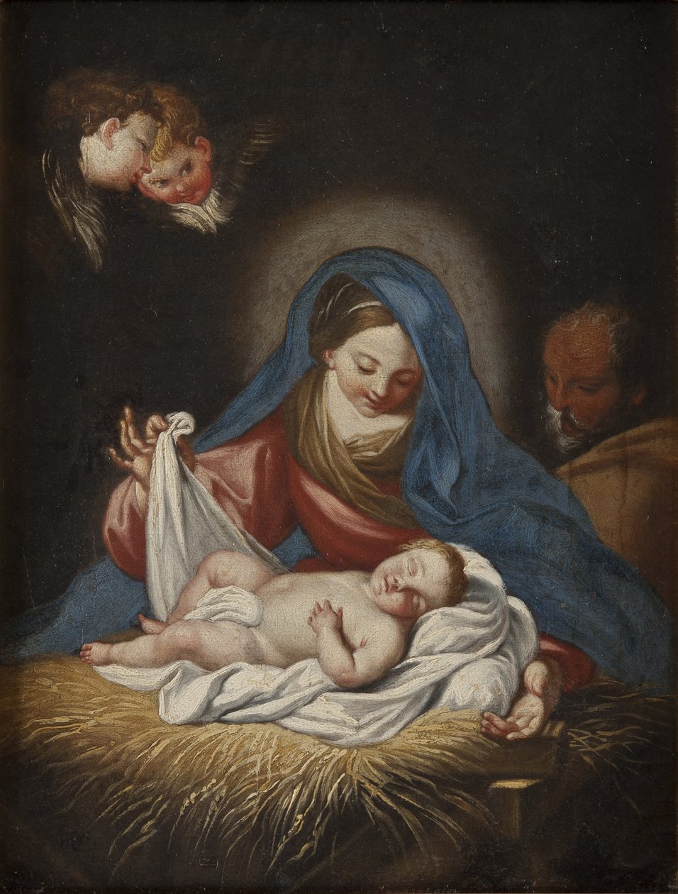 La Nativite - Nativity ، بواسطة Maratta (Maratti) ، Carlo (1625-1713). زيت على قماش. الأبعاد: 28x21 سم. المتحف الوطني ستوكهولم بواسطة كارلو ماراتي