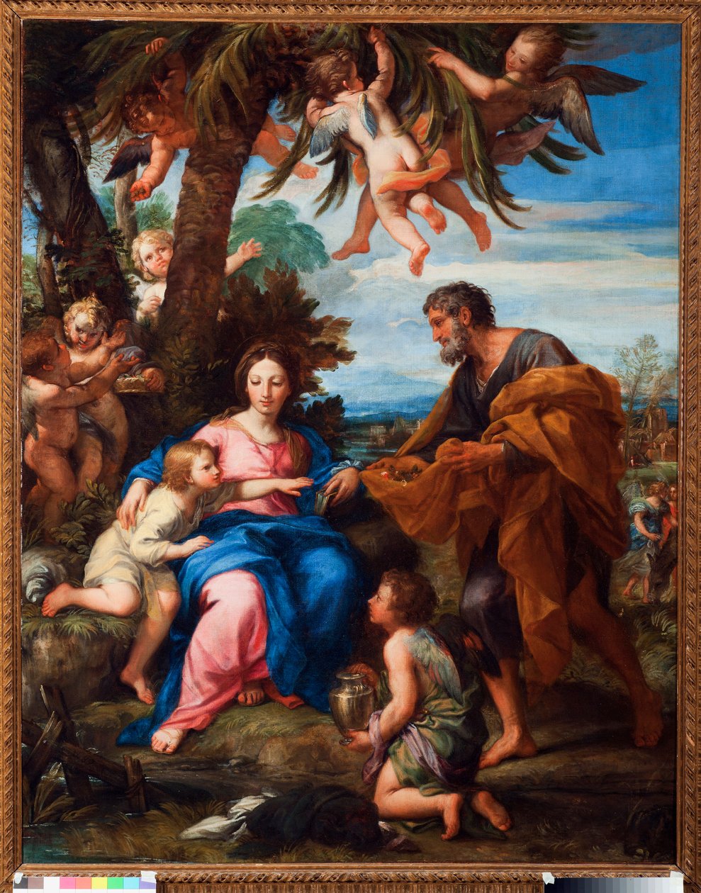 الراحة أثناء الطيران إلى مصر رسم كارلو ماراتي (1625-1713) بواسطة كارلو ماراتي