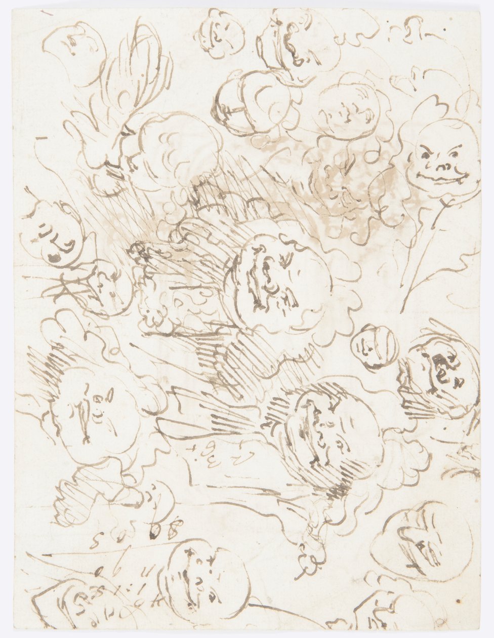 رسم، دراسات للرؤوس، 1760-80 بواسطة كارلو مارشوني