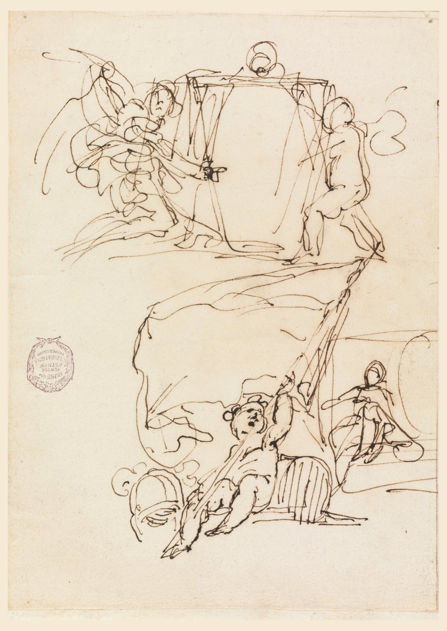 رسم، ثلاثة تخطيطات، قبل عام 1775 بواسطة كارلو مارشوني