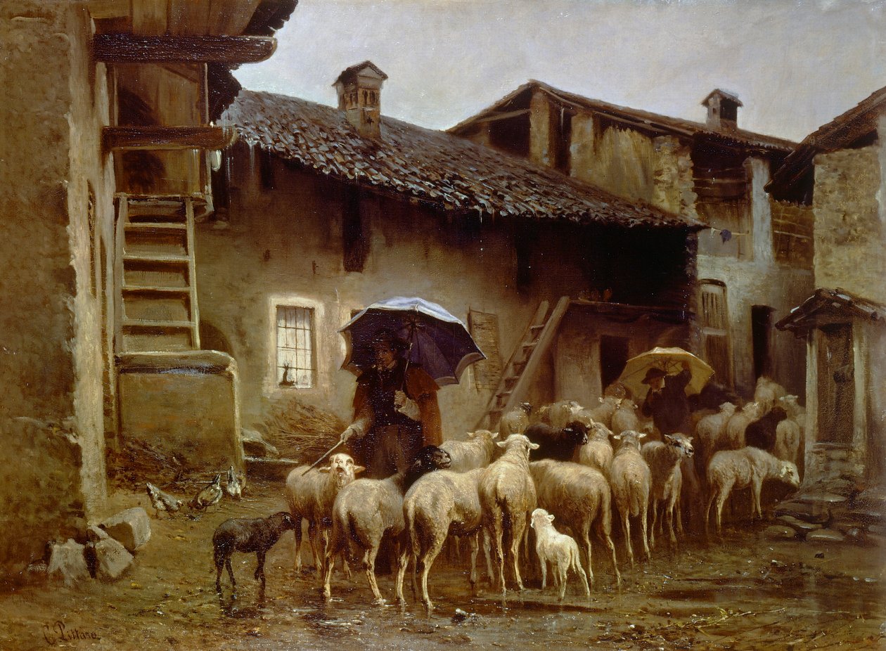 العودة إلى الاسطبل ، بواسطة كارلو بيتارا (1836-1890) بواسطة كارلو بيتارا