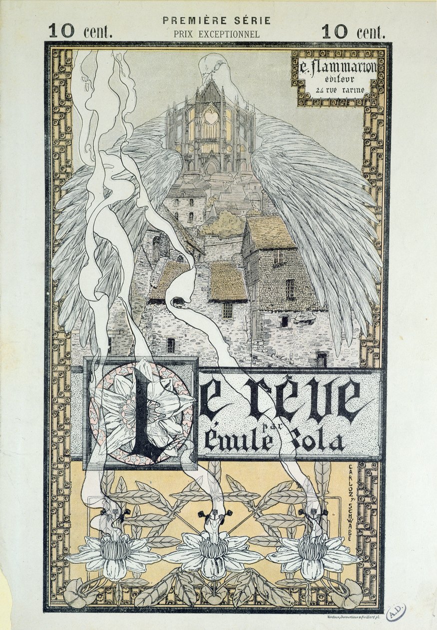 الغلاف الأمامي لـ "Le Reve" بواسطة Emile Zola (1840-1902) 1892 بواسطة كارلوس شواب
