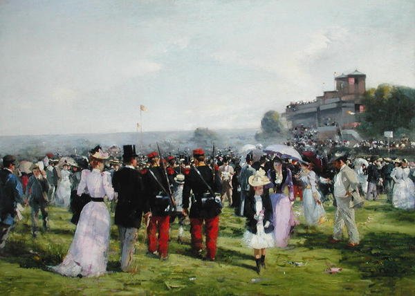 نهاية السباقات في Auteuil ، حوالي 1893 (زيت على قماش) بواسطة كارلتون ألفريد سميث