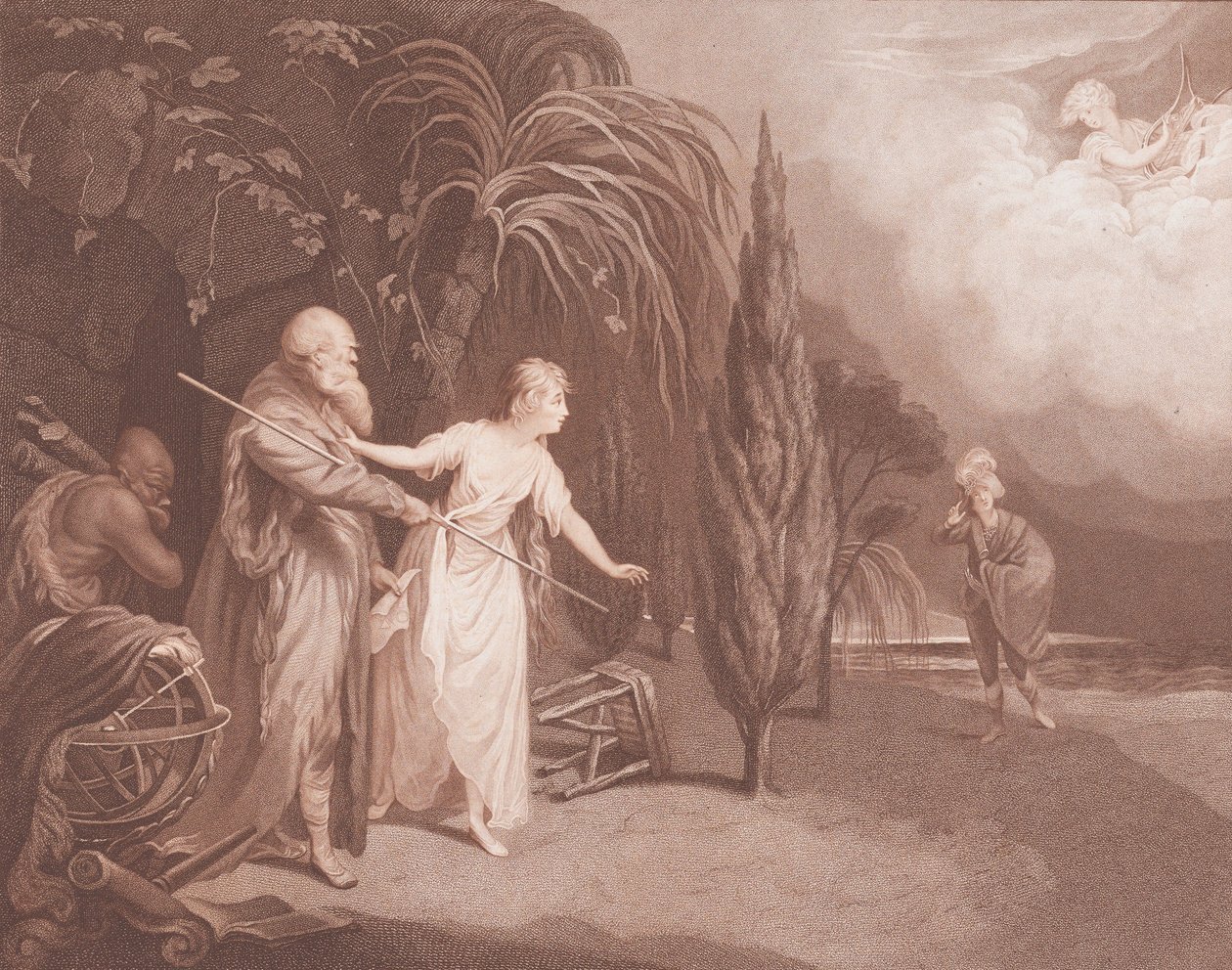 ميراندا شكسبير ، العاصفة ، الفصل 1 ، المشهد 2 ، 1784. بواسطة كارولين واتسون