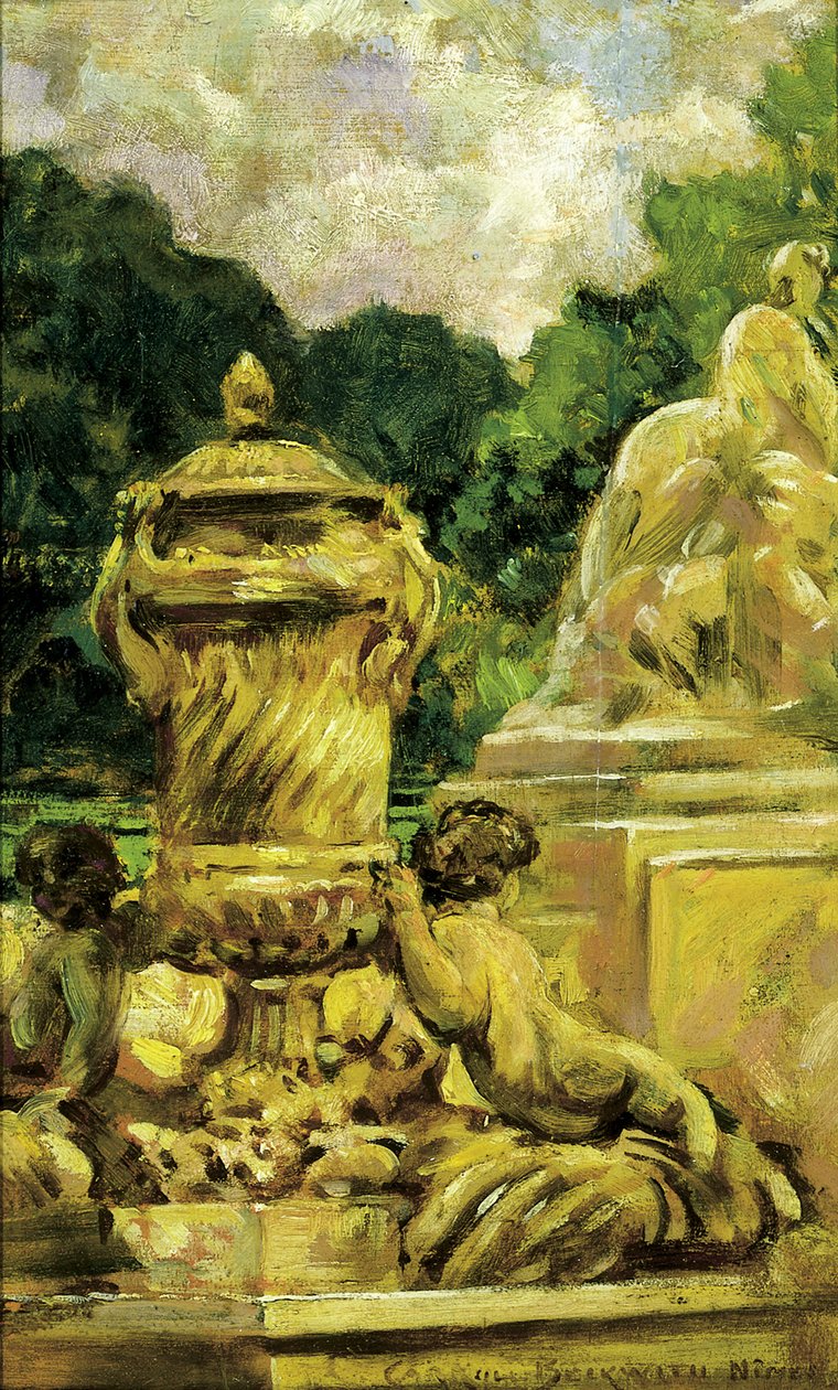 حديقة النافورة في نيم ، فرنسا ، 1911. بواسطة كارول بيكويث