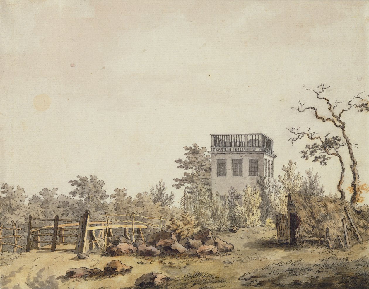 المناظر الطبيعية مع جناح ، ج. 1797 (قلم وحبر ومرحاض على ورق) بواسطة كاسبار ديفيد فريدريش