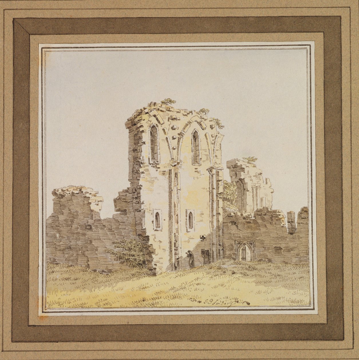أطلال الدير (أطلال الكنيسة القوطية) ، ج 1806 (قلم وحبر ومرحاض على ورق) بواسطة كاسبار ديفيد فريدريش