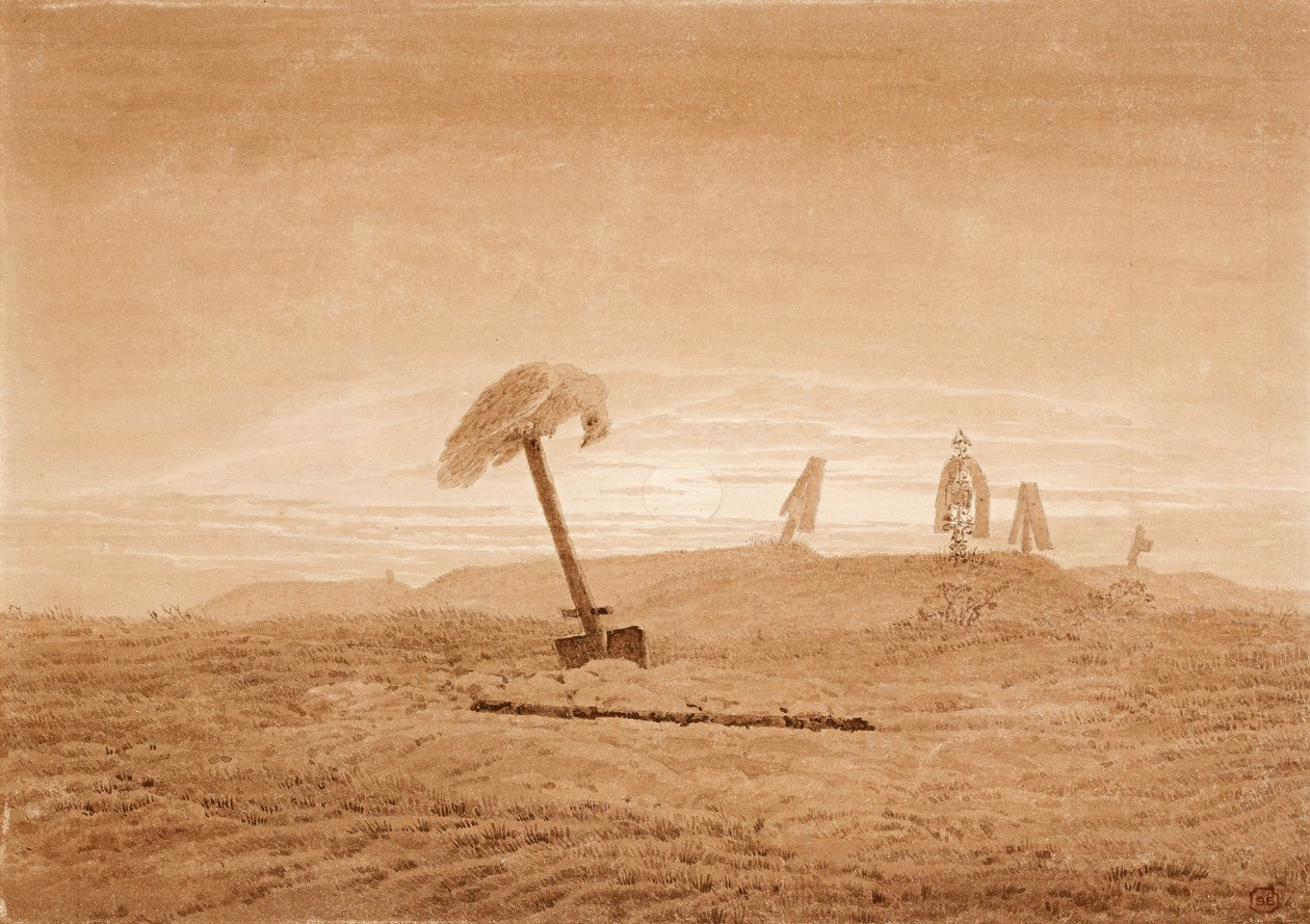 المناظر الطبيعية مع القبور ، ج. 1835-1837 بواسطة كاسبار ديفيد فريدريش