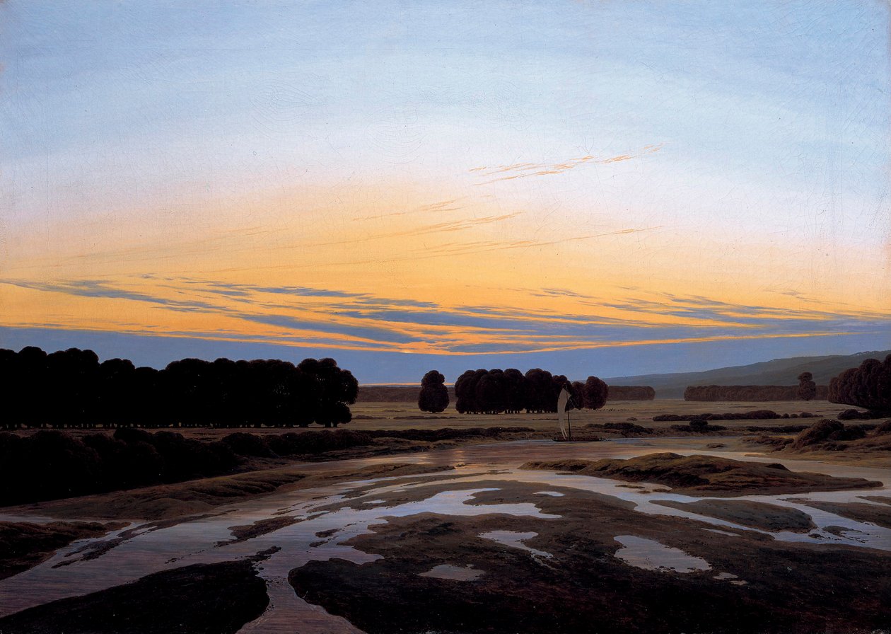 "" محمية لا غراندي بالقرب من دريسدن ، ألمانيا "(The Grosse Gehege بالقرب من دريسدن) لوحة رسمها Caspar David Friedrich (1774-1840) Dim 73.5x103 cm ألوان زيتية على قماش 1832 State Art Gallery ، Dresden بواسطة كاسبار ديفيد فريدريش
