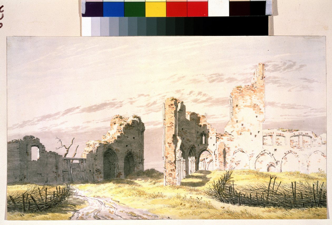 منظر "" لأطلال دير دير إلدينا في إلدن) لوحة مائية لكاسبر ديفيد فريدريش (1774-1840) متحف بوشكين في القرن التاسع عشر بموسكو بواسطة كاسبار ديفيد فريدريش