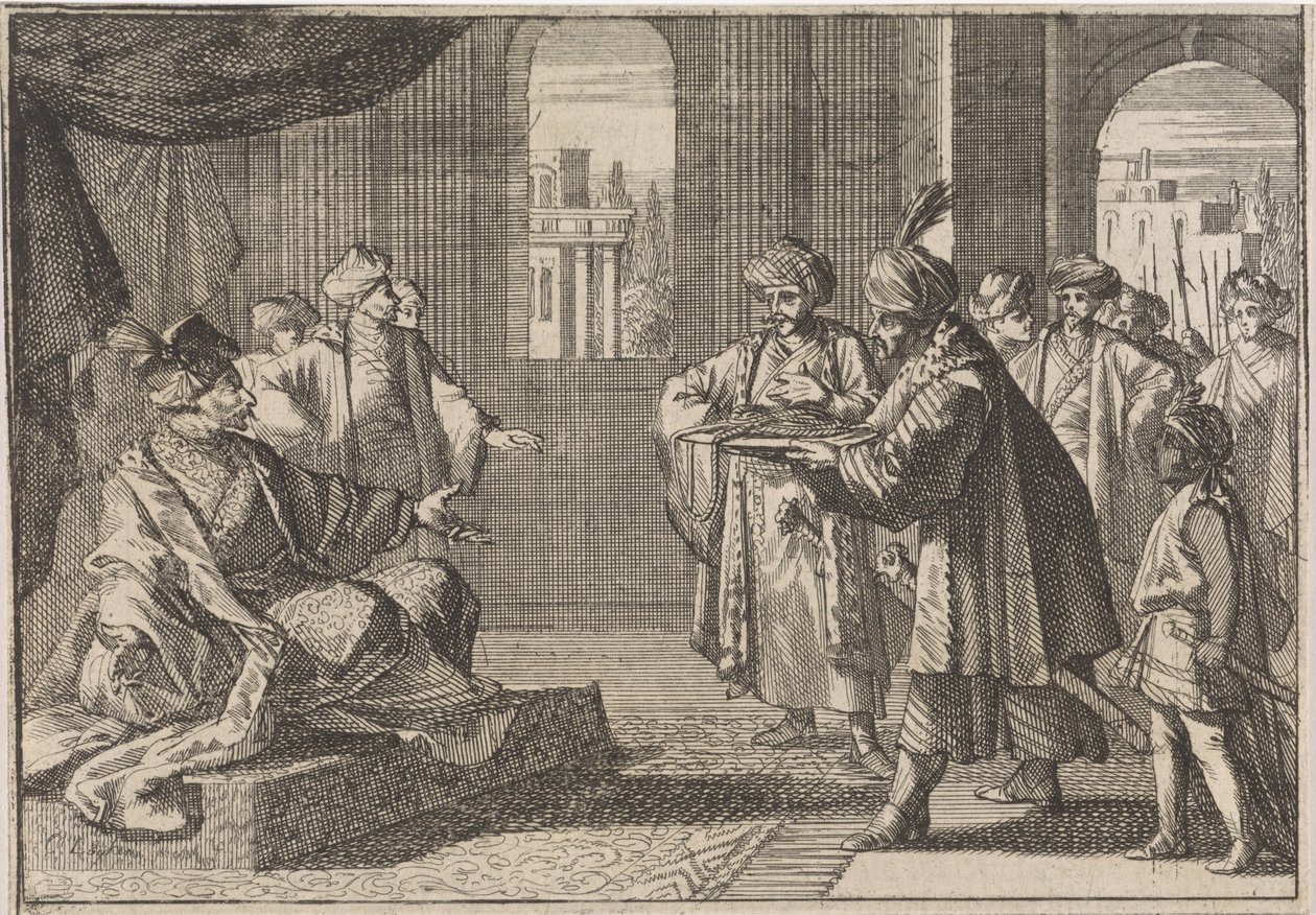 Guei-tschun ، رئيس الوزراء في عهد الإمبراطور Chongzhen ، أحضر حبلًا من الحرير ليشنق نفسه ، 1643 بواسطة كاسبار لويكن