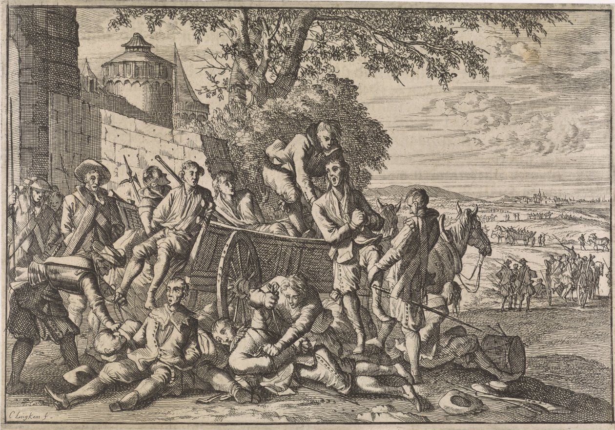 يتم تحميل الجنود الإسبان على عربات صغيرة ونقلهم بعيدًا ، 1641 بواسطة كاسبار لويكن