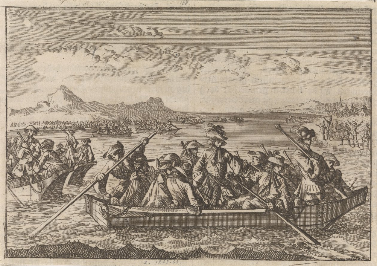 طارد الولدان من سافوي وعادوا إلى بلادهم في قوارب عبر بحيرة جنيف ، 1689 بواسطة كاسبار لويكن
