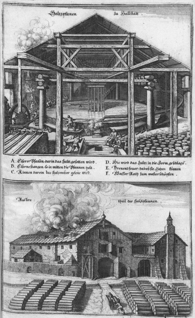 The Saltzpan إلى هالستات. من: Topographia Provinciarum ، 1679 بواسطة كاسبار ميريان