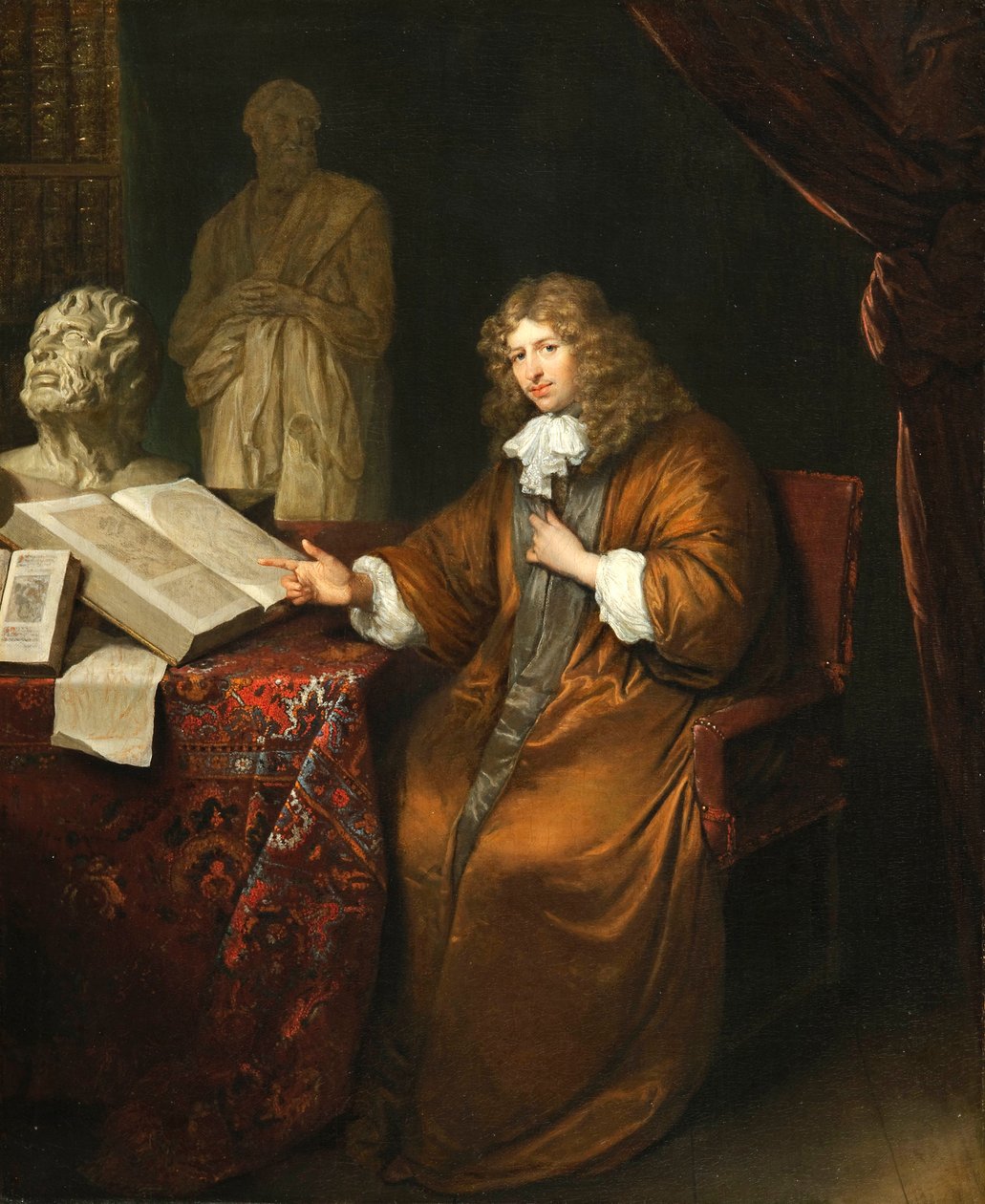 "" Portrait de Abraham van Lennep (1627-1678) "" (صورة شخصية لهواة الجمع أبراهام فان لينيب) Peinture de Caspar Netscher (1639-1684) بواسطة كاسبار نيتشر