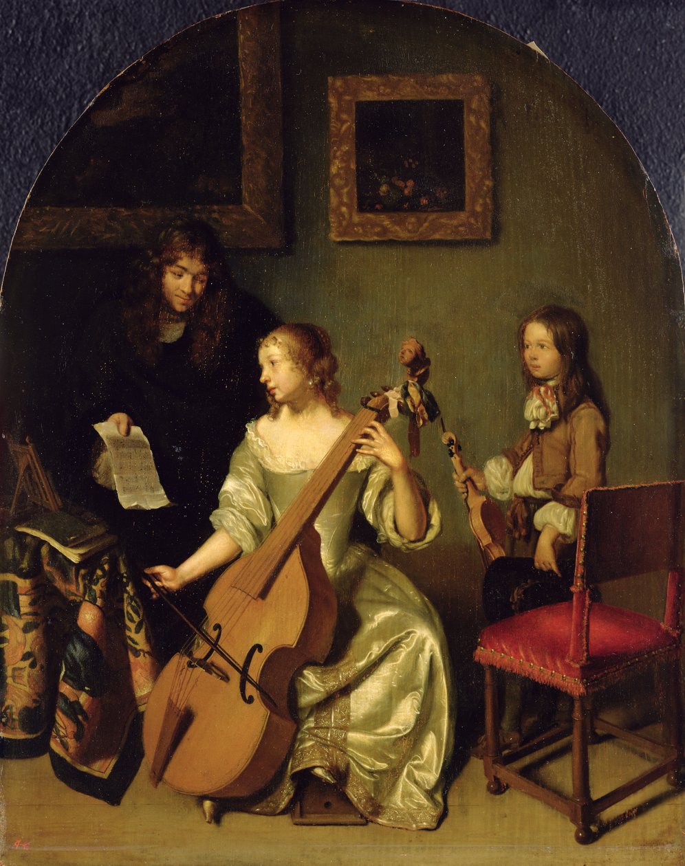 لاعب Bassviol ، 1665 بواسطة كاسبار نيتشر