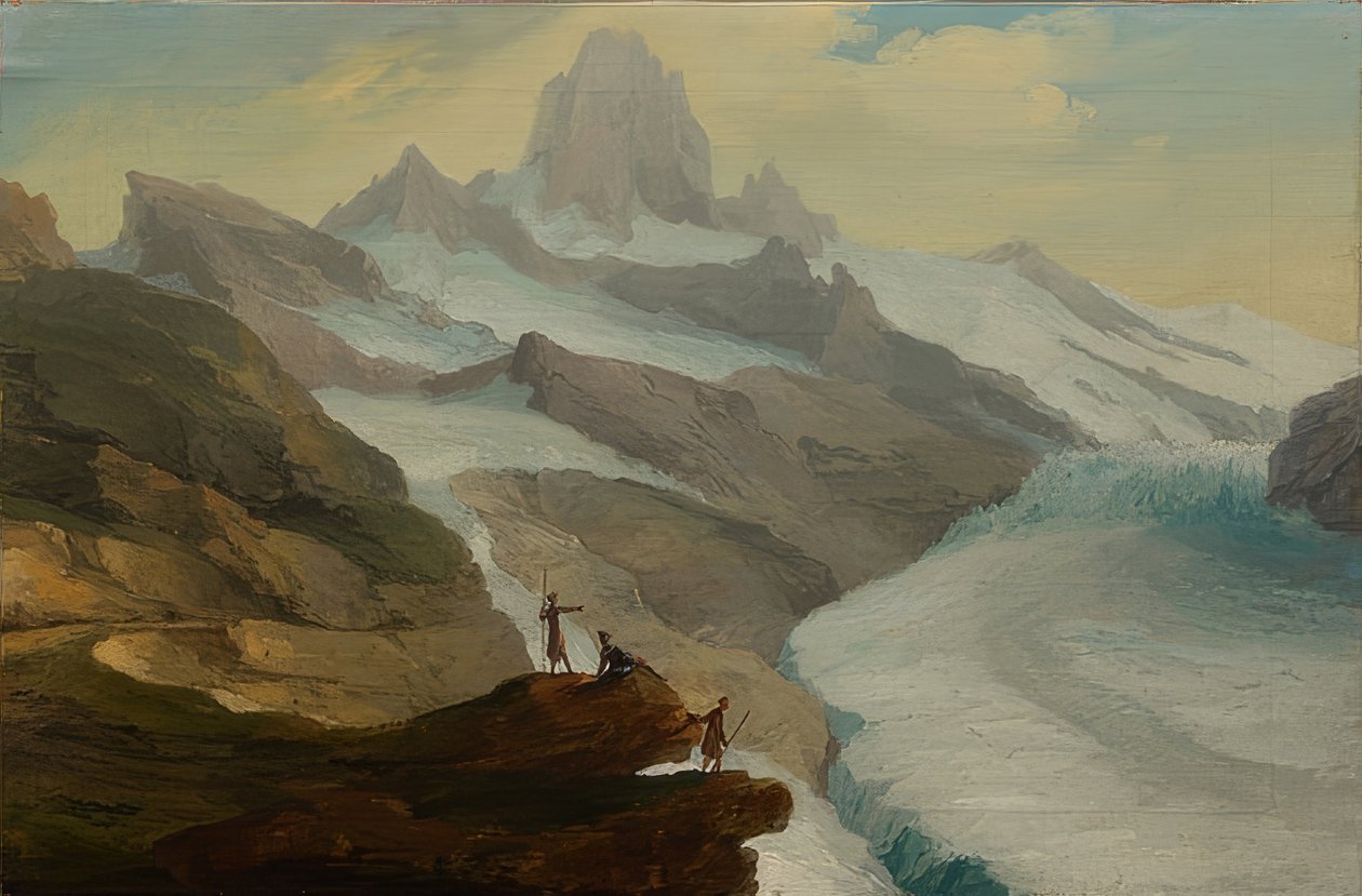 منظر من Bänisegg على نهر Grindelwald الجليدي السفلي. 1778 بواسطة كاسبار وولف