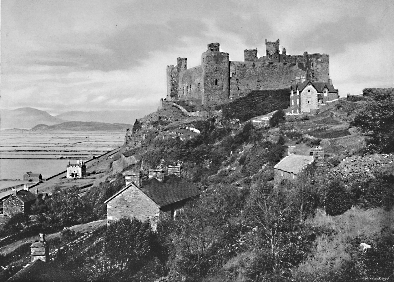 قلعة Harlech ، c1896 بواسطة كاتالال وبريتشارد