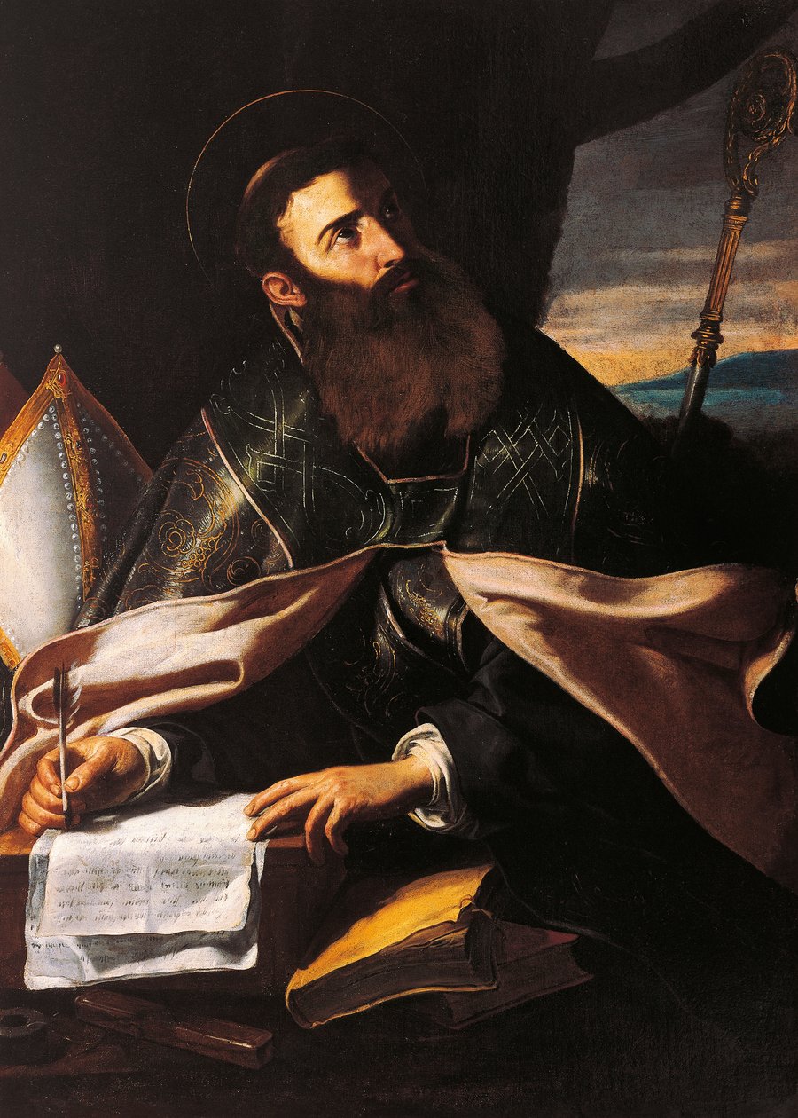 Portrait of St. Augustine of Hippo (oil on canvas) بواسطة Cecco de Caravaggio