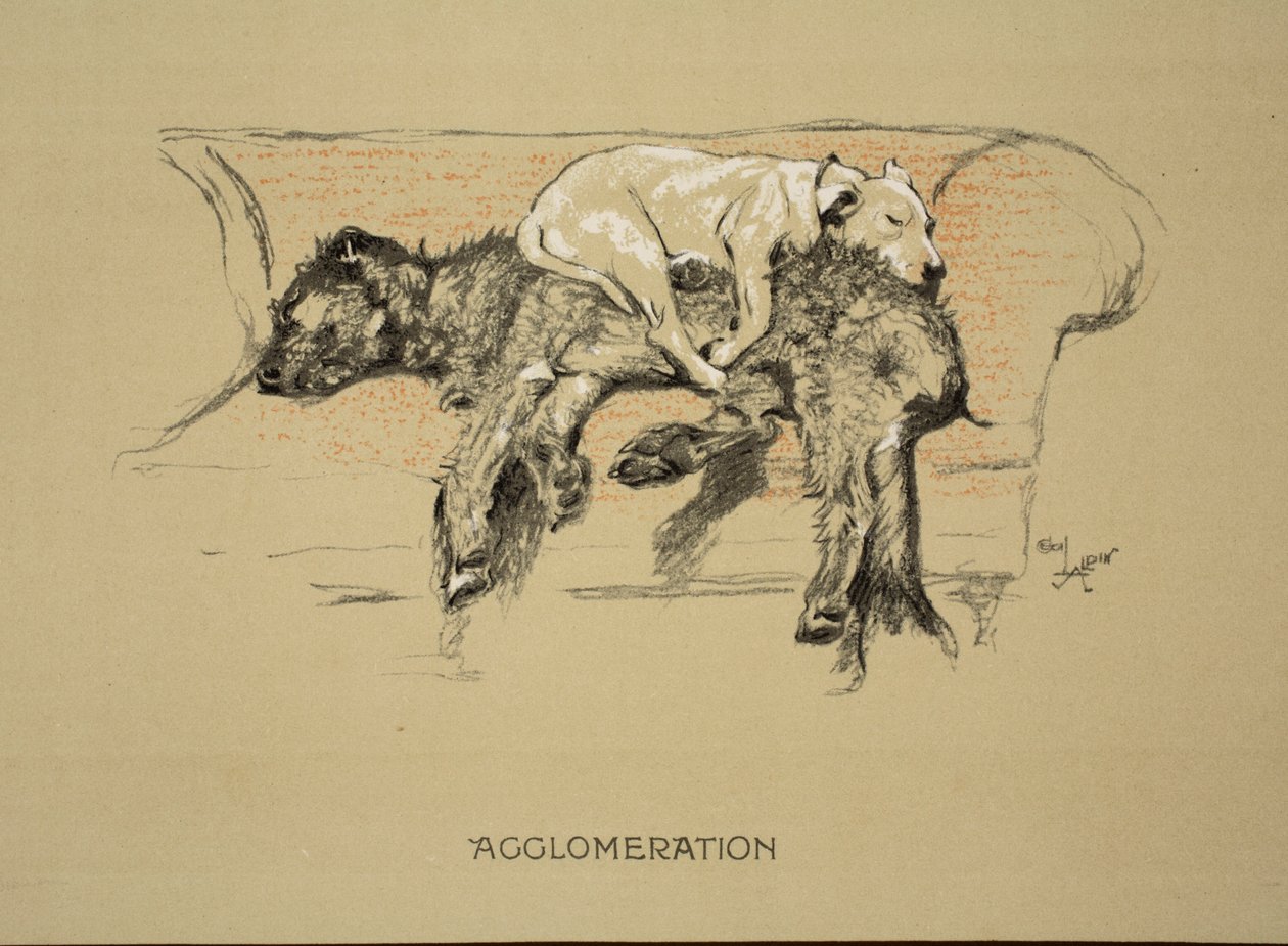 Agglomeration ، 1930 ، الإصدار الأول من "Sleeping Partners" ، Aldin ، Cecil Charles Windsor (1870-1935) ، نشرته شركة Eyre and Spottiswoode Limited ، Chalk and Charcoal على ورق بواسطة سيسيل تشارلز وندسور الدين