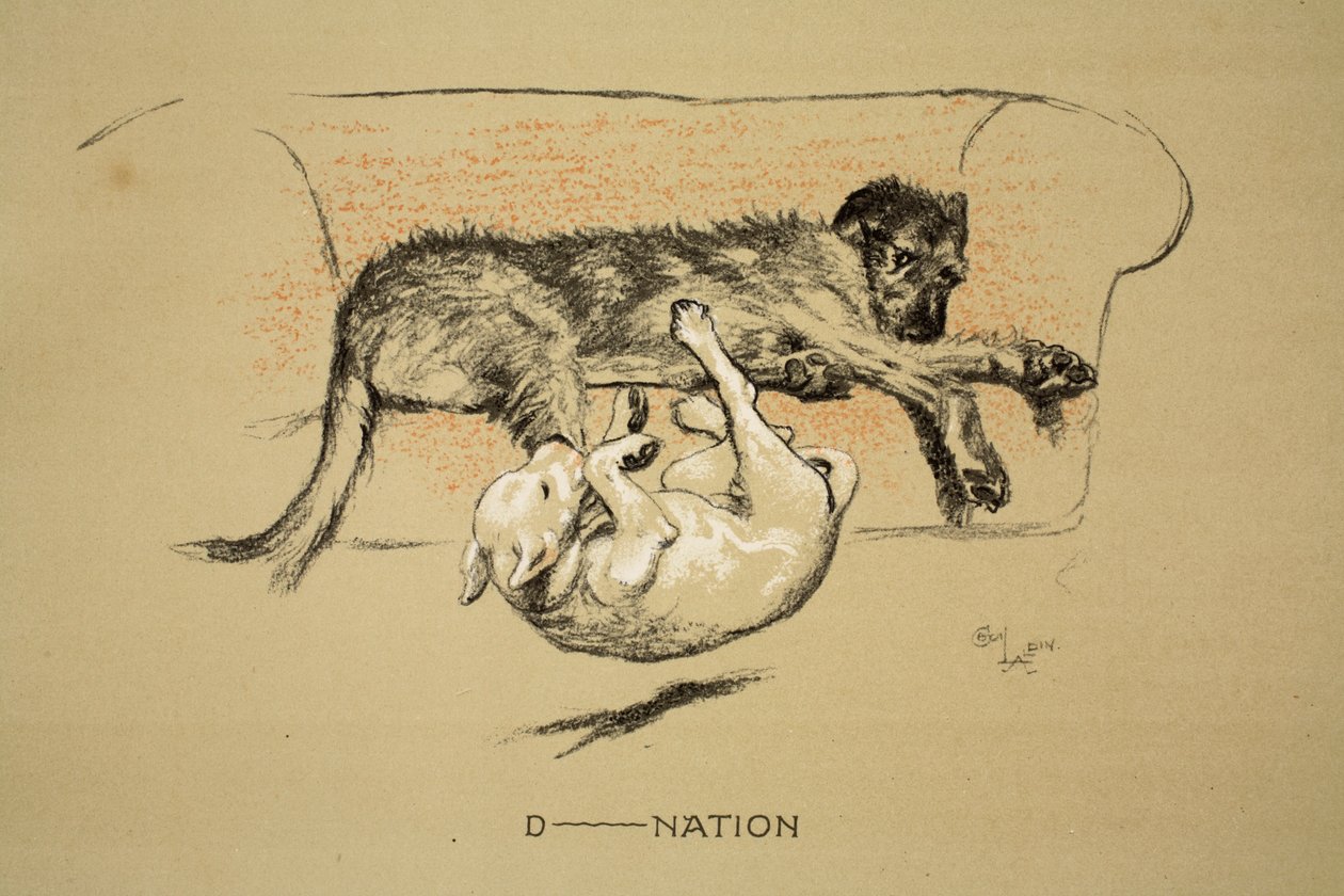 D - الأمة ، 1930 ، الإصدار الأول من "Sleeping Partners" ، Aldin ، Cecil Charles Windsor (1870-1935) ، نشرته Eyre and Spottiswoode Limited ، Chalk and Charcoal على ورق بواسطة سيسيل تشارلز وندسور الدين