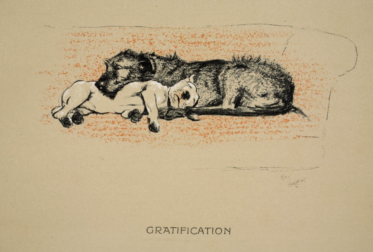 Gratification ، 1930 ، الطبعة الأولى من "Sleeping Partners" ، Aldin ، Cecil Charles Windsor (1870-1935) ، نشرتها شركة Eyre and Spottiswoode Limited ، Chalk and Charcoal على ورق بواسطة سيسيل تشارلز وندسور الدين