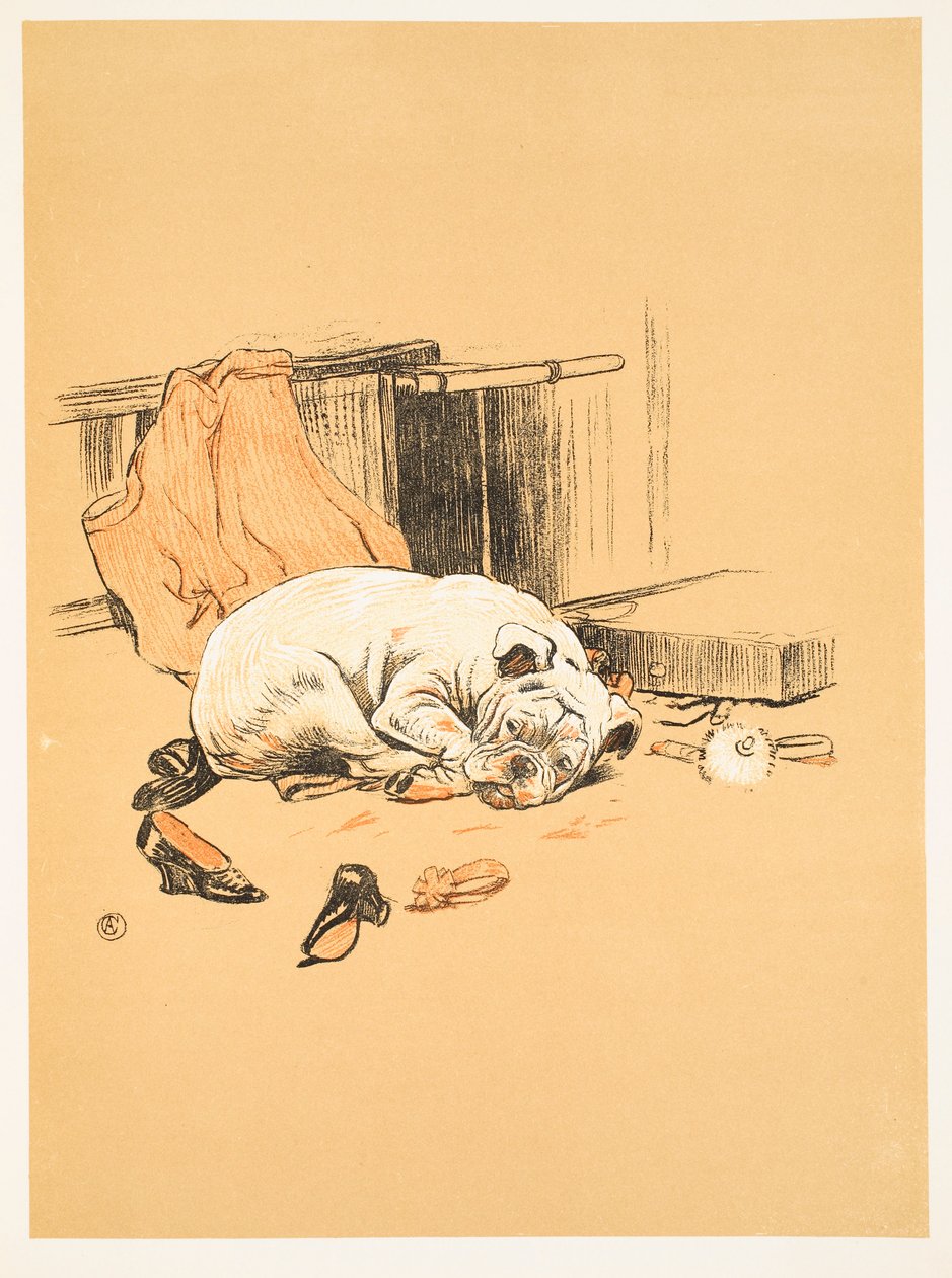 خيبة أمل في عدم العثور على الشوكولاتة ، من A Dog Dog ، قصة عام أحمق Aldin ، Cecil Charles Windsor (1870-1935) ، نشر William Heineman ، 1905. 1st Edition ، Illustration ، Chalk and C بواسطة سيسيل تشارلز وندسور الدين