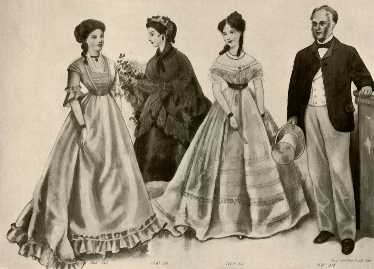 ملابس من 1860-1870 ، 1907 ، 1937. بواسطة سيسيل تروت