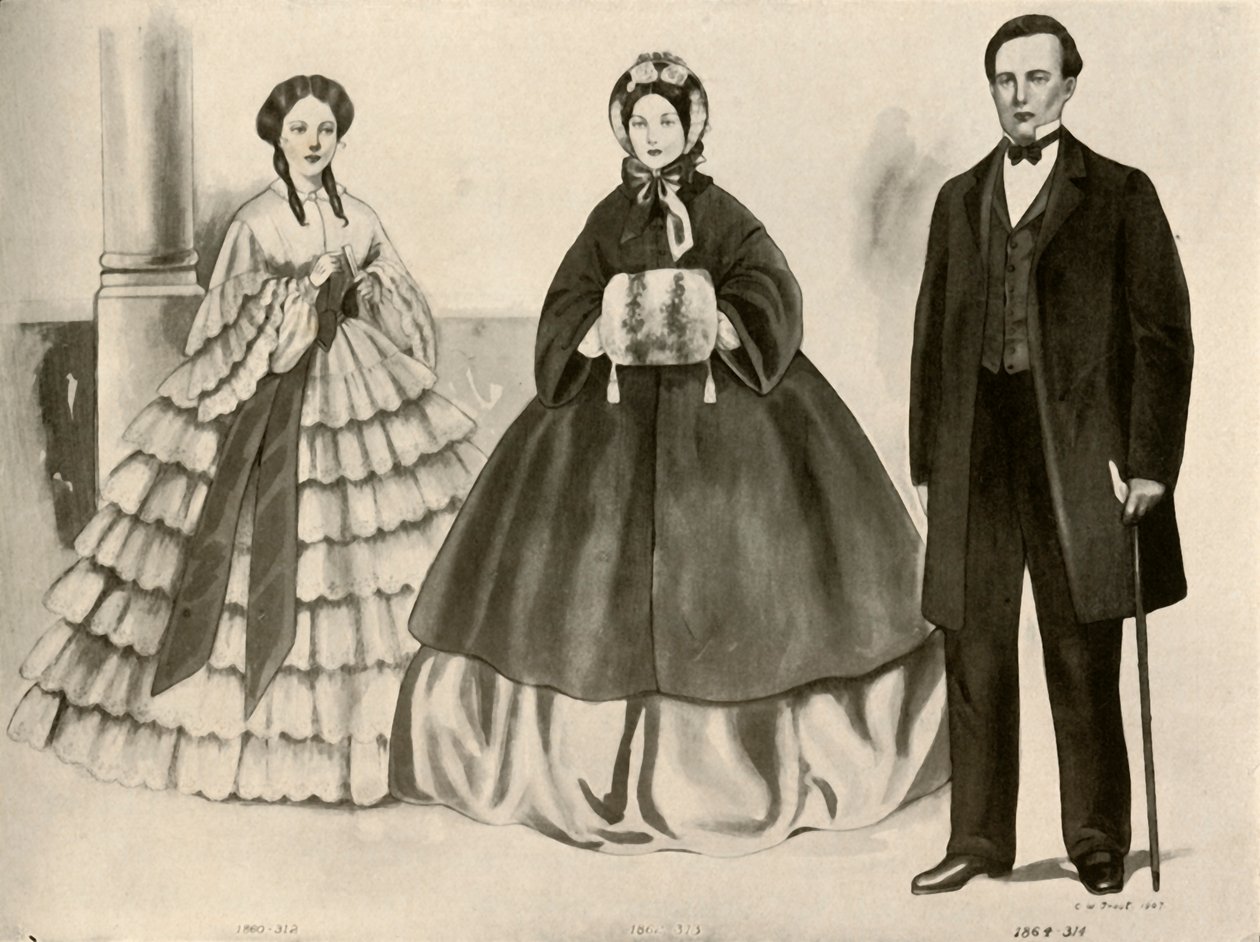 ملابس من 1860-1870 ، 1907 ، 1937. بواسطة سيسيل تروت