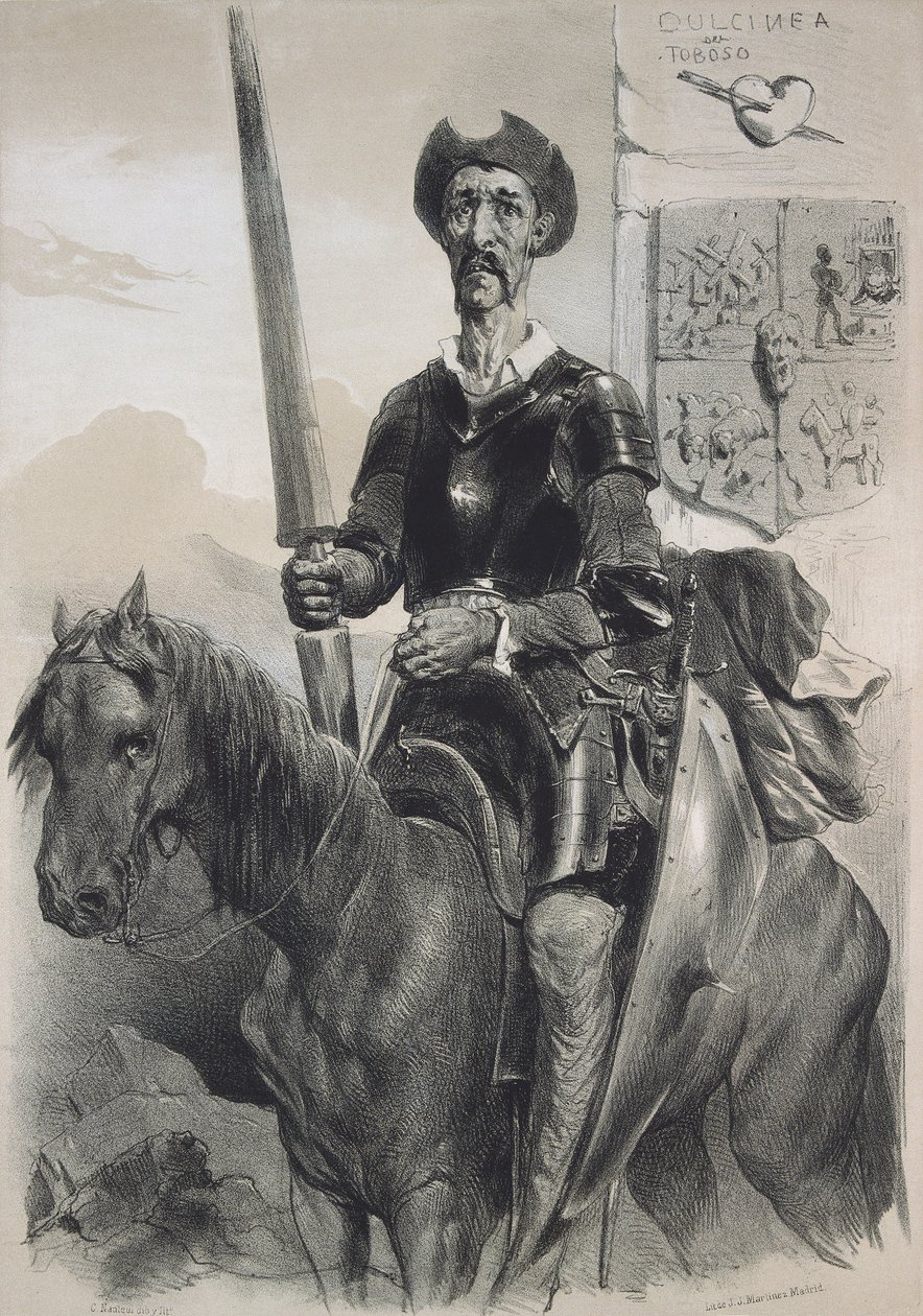 D. Quijote de la Mancha. 1856 (ليثوغراف) بواسطة سيليستين فرانسوا نانتويل