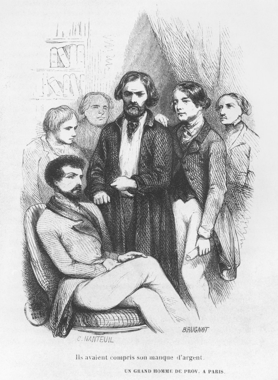 لقد فهموا افتقاره إلى المال ، التوضيح من "Les Illusions perdues" بواسطة Honore de Balzac بواسطة سيليستين فرانسوا نانتويل