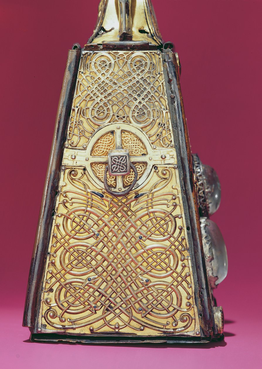 الجانب الفضي لضريح جرس القديس باتريك ، من أرماج ، أيرلندا ، c.1100 (البرونز بالفضة والزجاج والكريستال والزجاج) (انظر أيضًا 226891) بواسطة سلتيك
