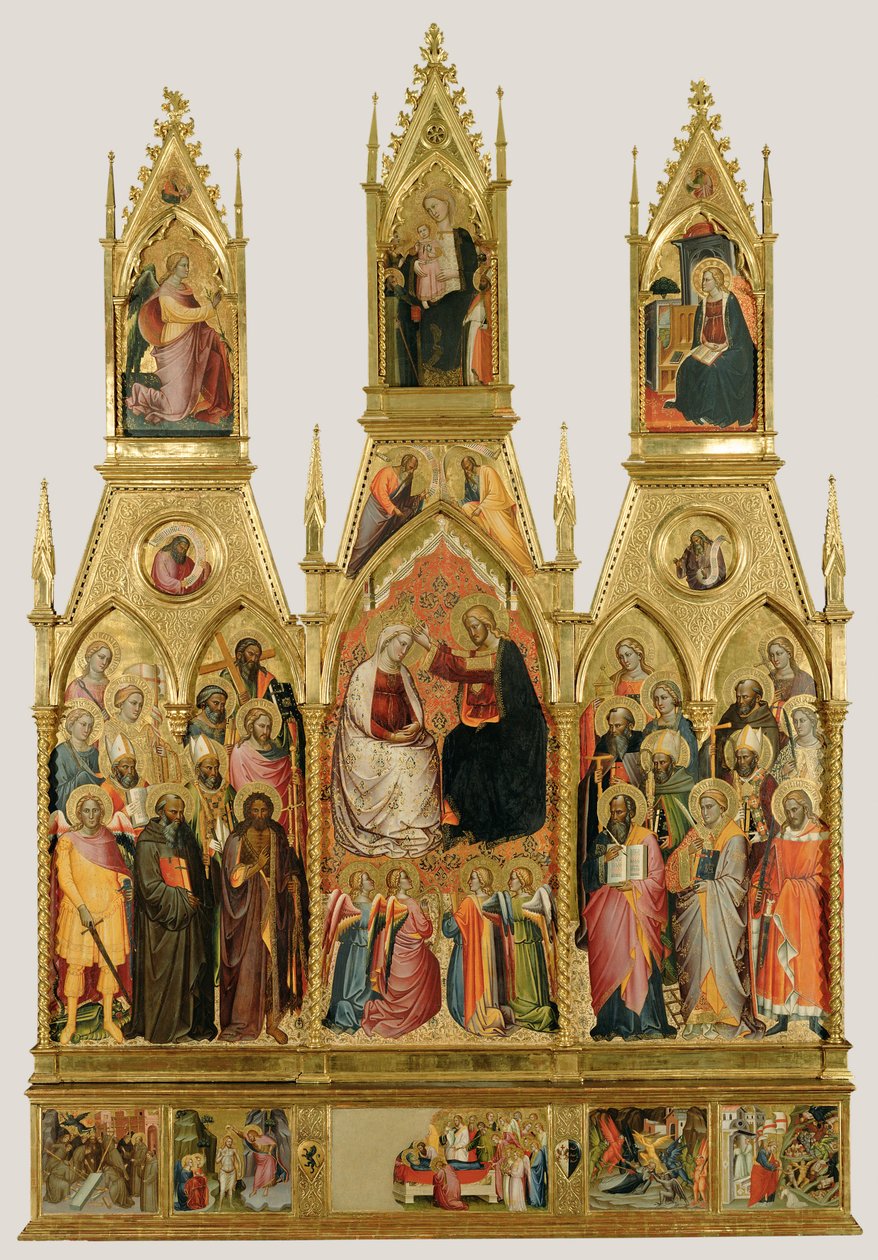 Polyptych مع تتويج العذراء والقديسين بواسطة Cenni di Francesco