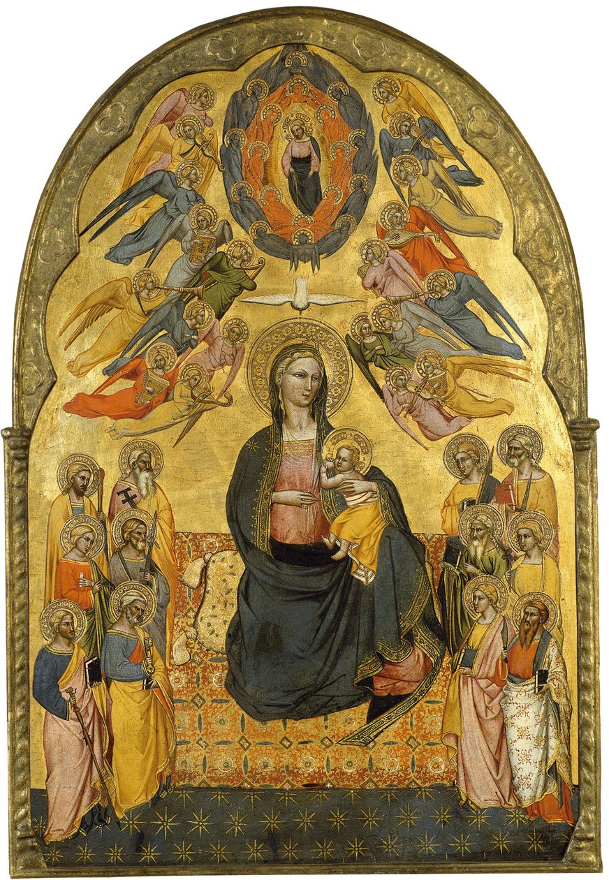 عذراء التواضع مع الأب الأقدس والروح القدس والرسل الاثني عشر بواسطة Cenni di Francesco di ser Cenni