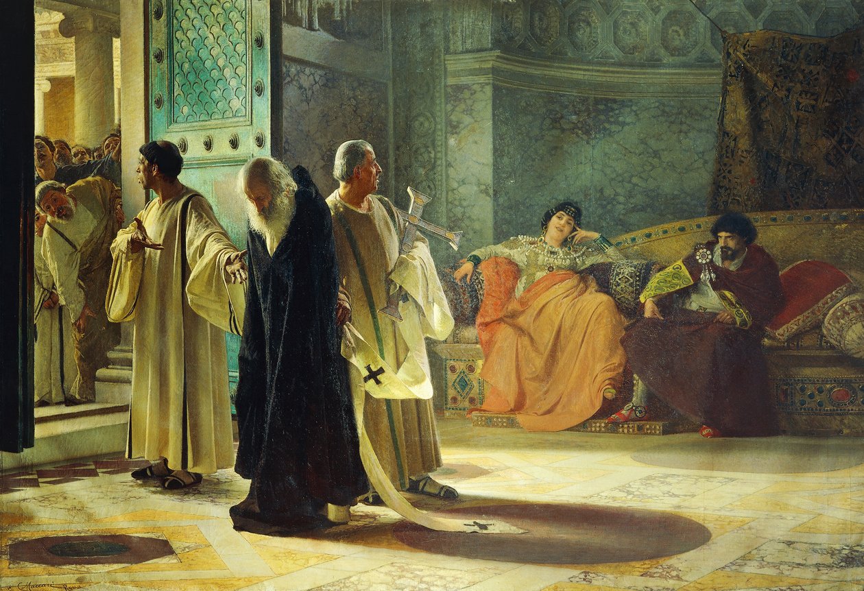 ترسب البابا سيلفيريو ، 537 ، زيت على قماش ، بقلم سيزار ماكاري (1840-1919) بواسطة قيصر مكاري