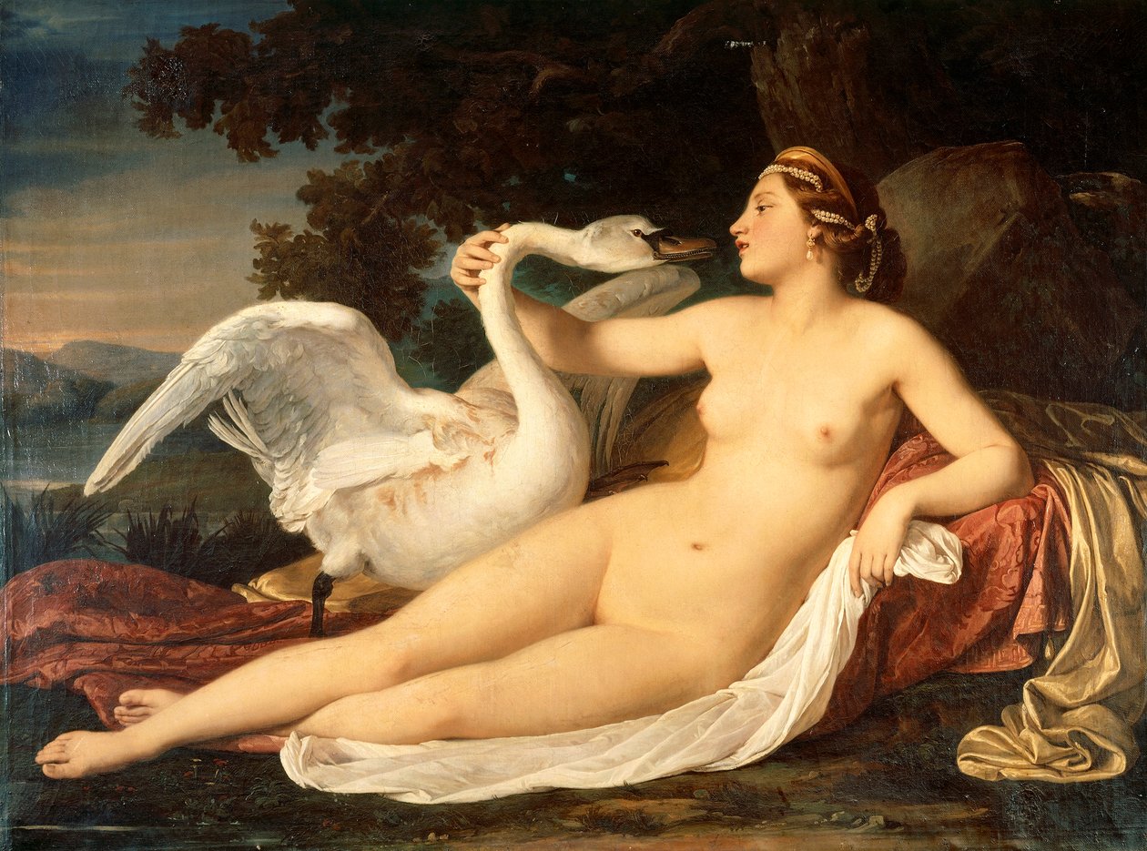 Leda and Swan ، بقلم سيزار موسيني (1804-1879) بواسطة سيزار موسيني