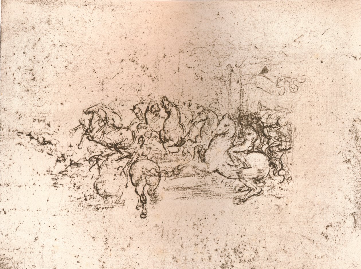 نسخة من جزء من الرسوم المتحركة لمعركة Anghiari ، c1505-c1523 1883 بواسطة سيزار دا سيستو