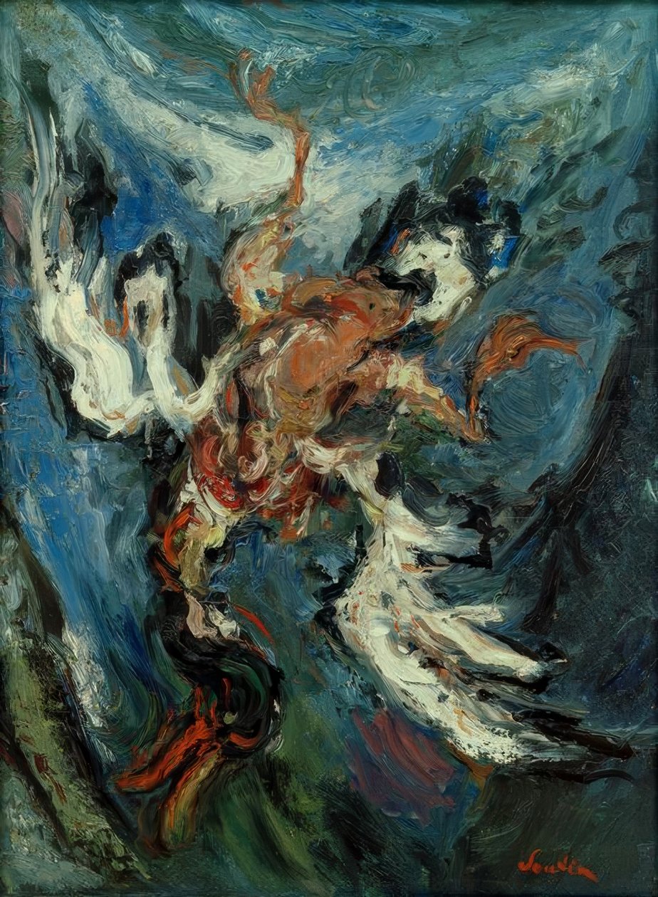 الفصل Soutine بطة على خلفية زرقاء بواسطة حاييم سوتين
