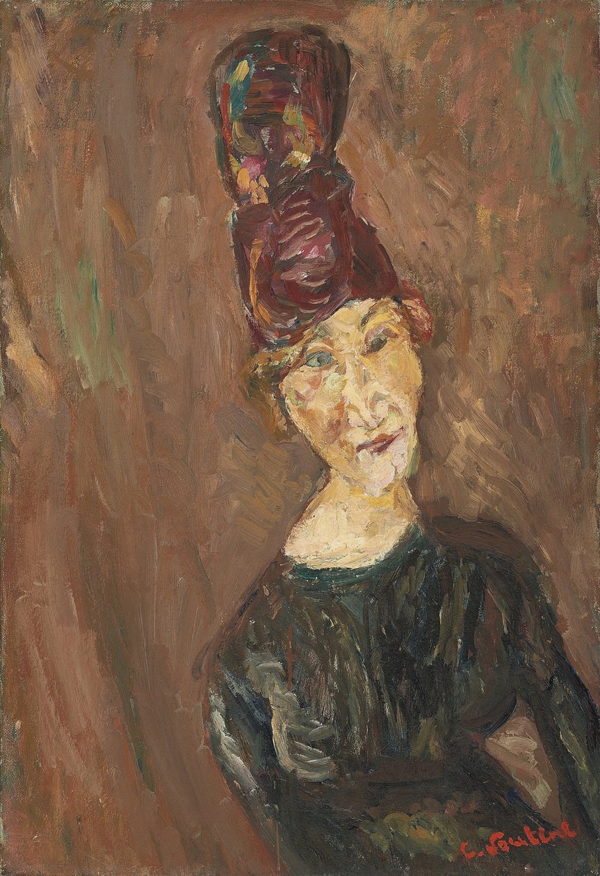 المرأة ذات القبعة الكبيرة ، حوالي 1919 بواسطة حاييم سوتين
