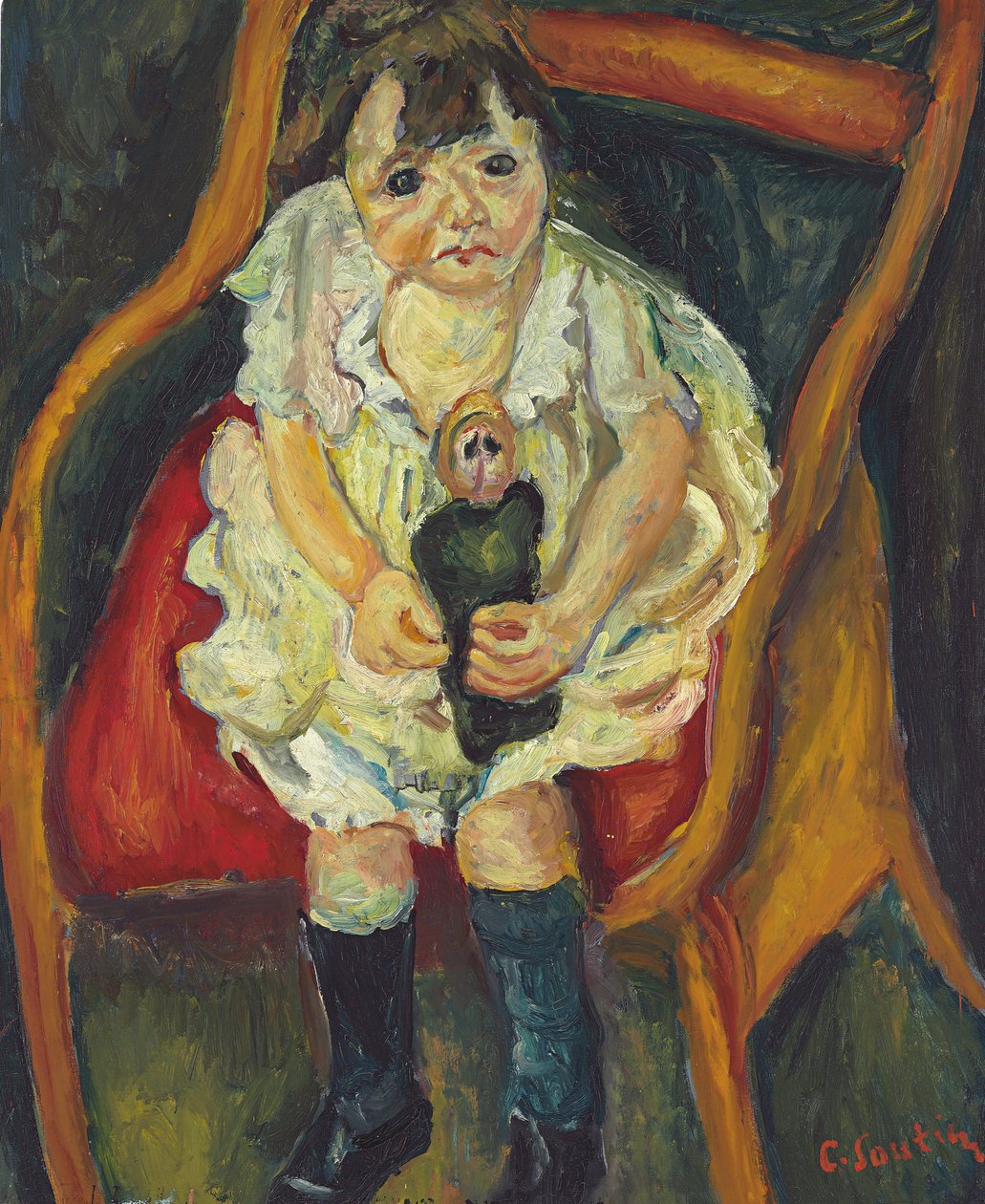 فتاة صغيرة مع دمية ؛ La Petite Fille a la Poupee ، ج .1925 بواسطة حاييم سوتين