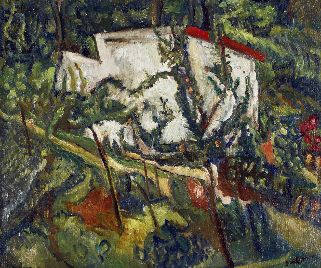 Maison de Clamart لوحة رسم حاييم سوتين (1893-1943) ، ج. 1918 - زيت على قماش ، 60x72،8 - مجموعة خاصة بواسطة حاييم سوتين
