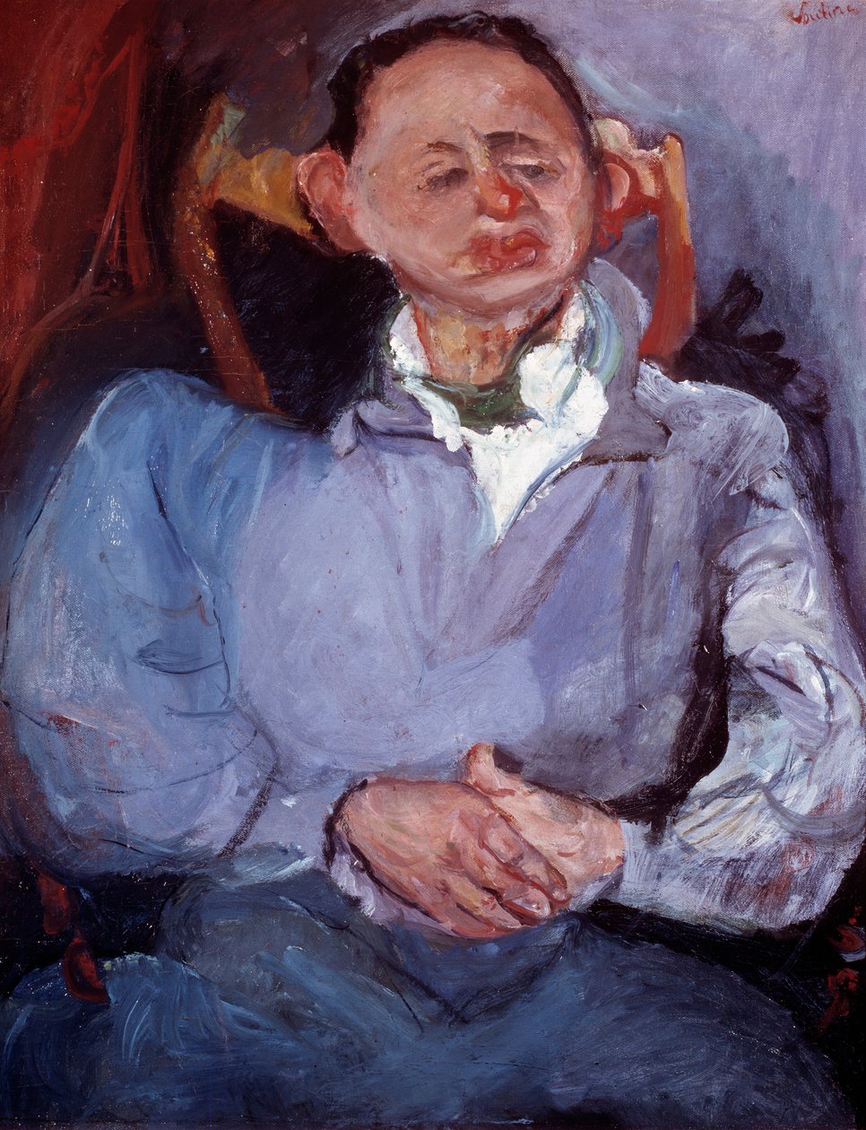 Portrait of sculptor Oscar Miestchaninoff. Painting by Chaim Soutine (1894-1944) بواسطة حاييم سوتين